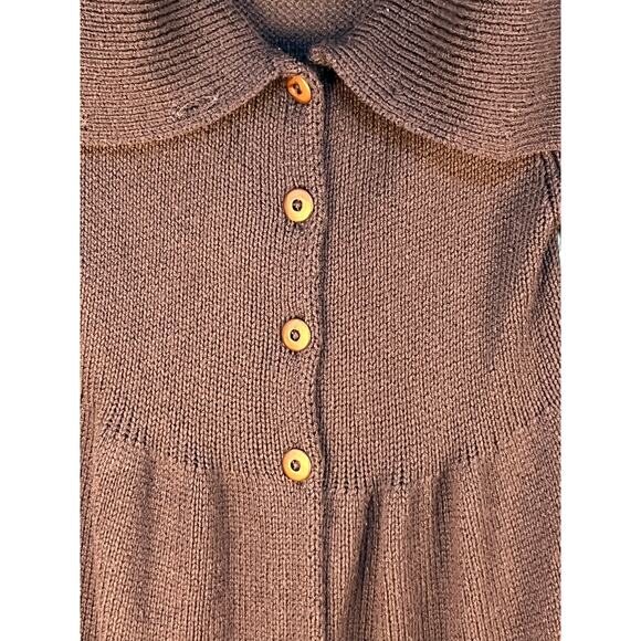 Vince Peplum Cardigan Sweater Medium Purple Lambswool Academia Preppy Twee - Picture 3 of 8